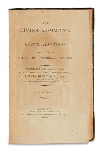 [DANTE.] The Divina Commedia of Dante Alighieri.